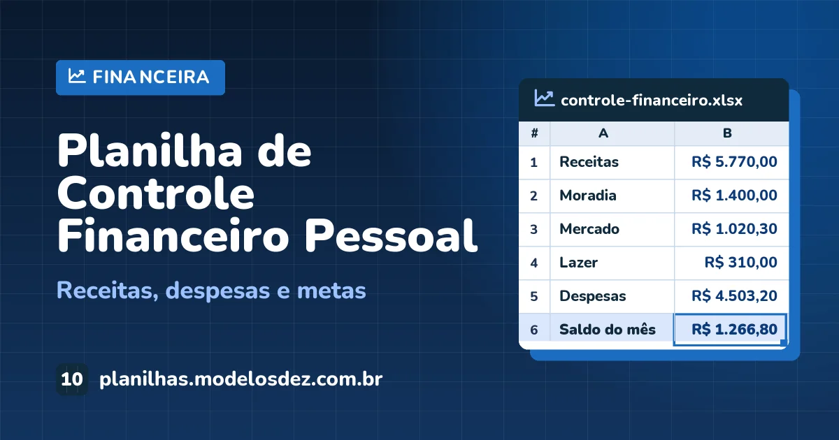 planilha de controle financeiro pessoal: organize seu orçamento